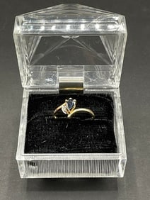 14K Blue Sapphire and Diamond Ring