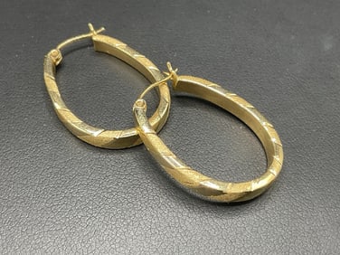 14K Yellow Gold Hoop Earrings