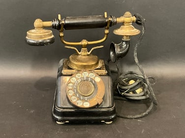 Antique C. 1920 Kjobenhavns Telefon Atkieselskab Danish Rotary Telephone