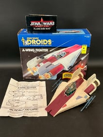 1985 Kenner Star Wars Droids A-Wing Fighter Vehicle W/ Box, Map & Instructions