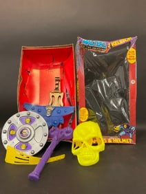 1983 Skeletor Masters of the Universe Power Sword Magic Sceptor Belt & Shield and Glow in the Dark