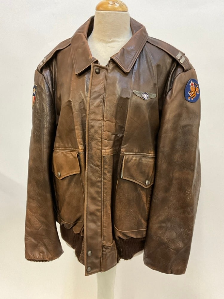 Vintage Excelled Leather Bomber Jacket Flying Tigers (1 of 9)