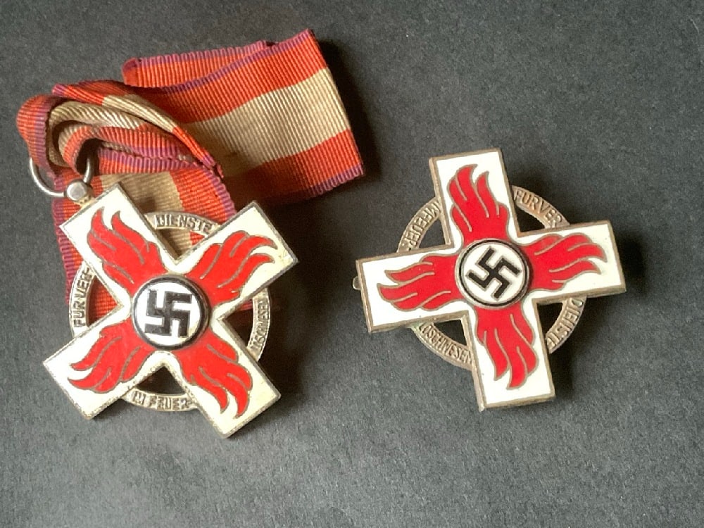 Two (2) WW 2 German Fire Brigade Medals (1 of 4)
