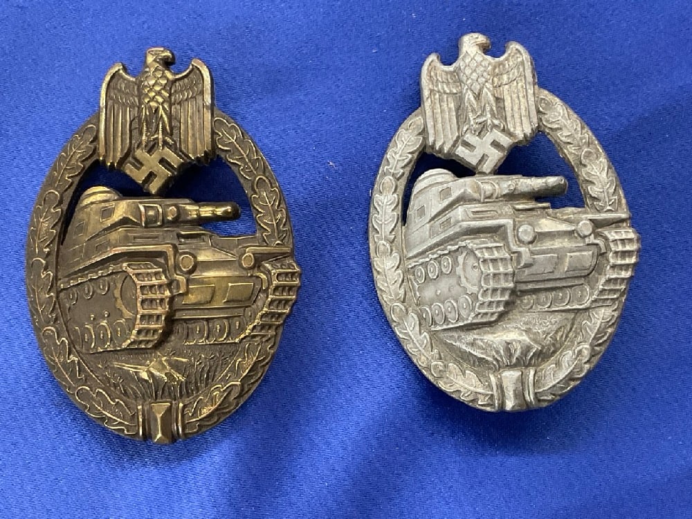 Two (2) WWII German Panzer Assault Badges (1 of 5)