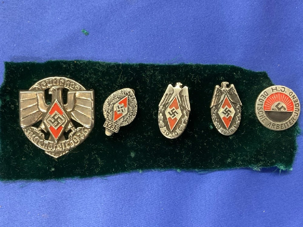 Five (5) WWII German Youth Badges (1 of 3)