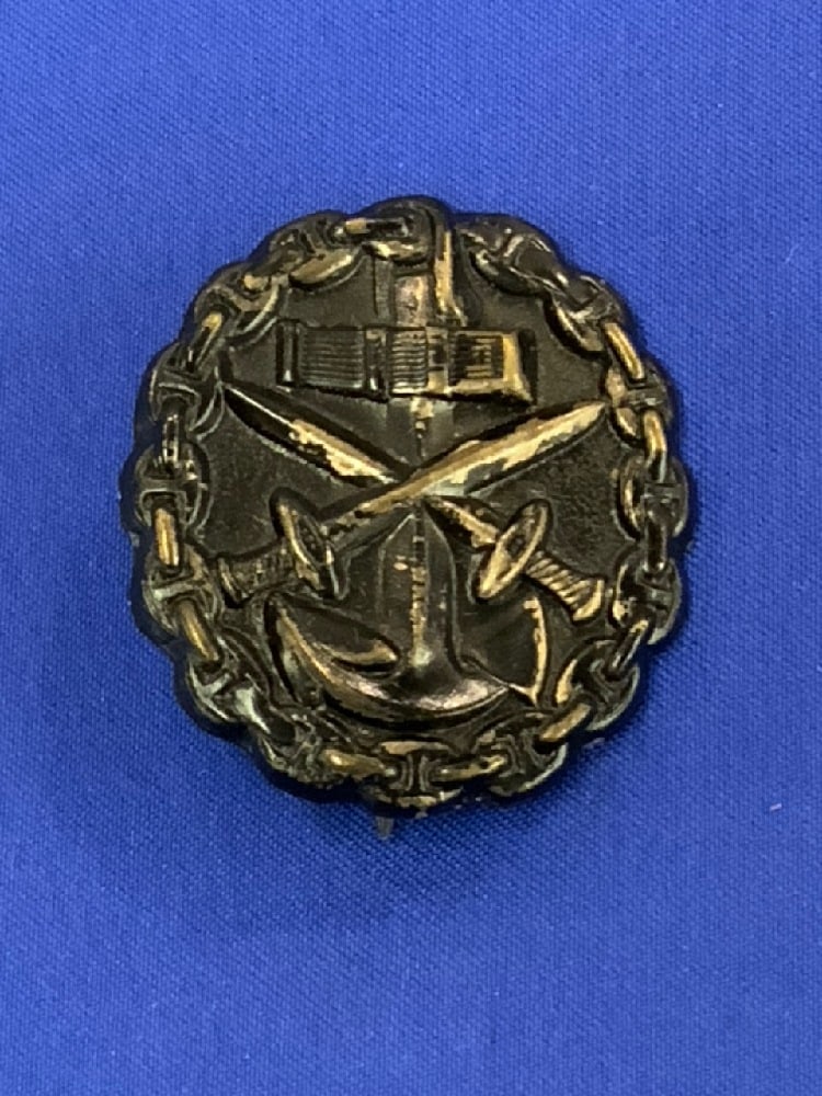 WWI German Naval Wound Badge: WWI German Naval Wound BadgeDimensions: 1 1/2” x 1 1/2”