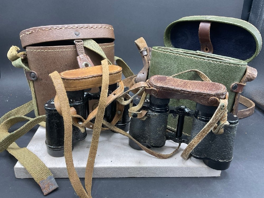 Two (2) WWII German Field Glasses Machine Gunner with Grid (1 of 10)