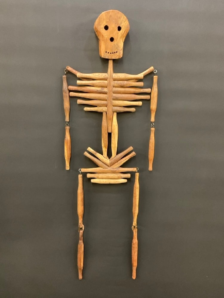 Vintage Folk Art Wood Skeleton Sculpture (1 of 8)