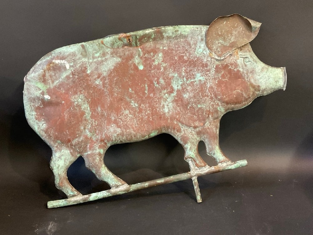 Vintage Copper Pig Weathervane (1 of 6)