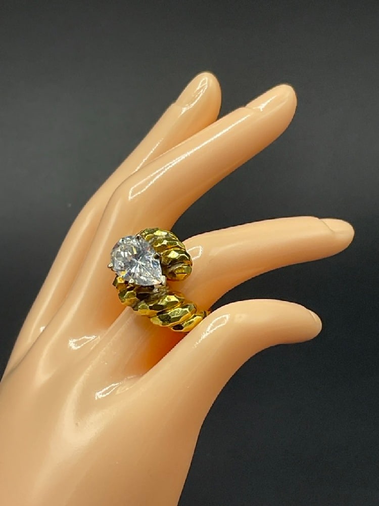 18K Huge Chunky Yellow Gold Ring (1 of 5)