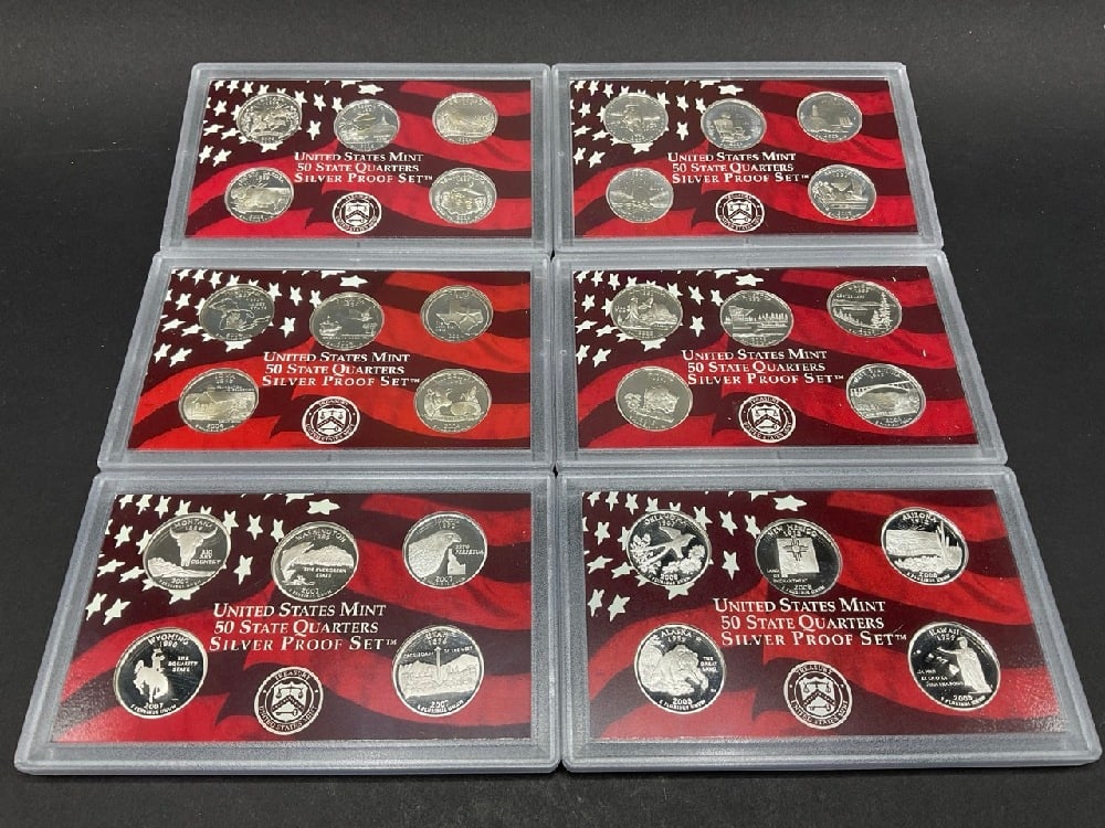 Lot Of 30 90% Silver Proof US State Quarters (1 of 2)
