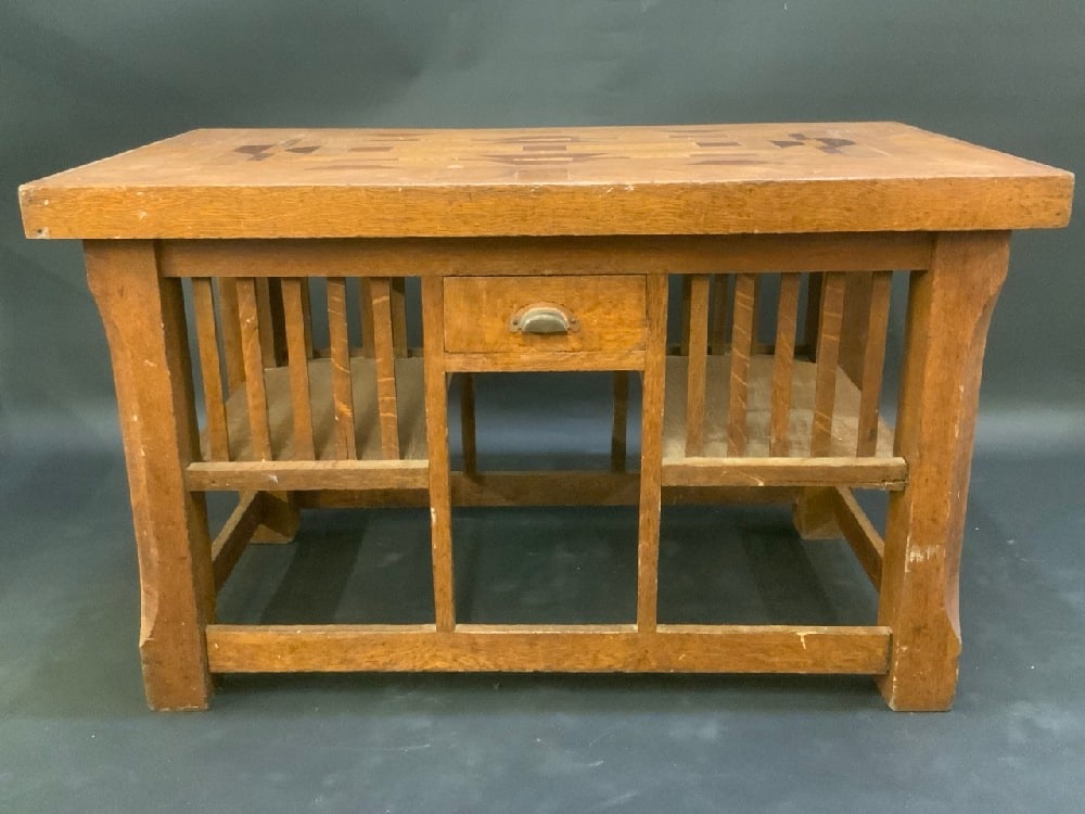 Arts & Crafts Period Partner's Desk with Side Bookcases (1 of 9)