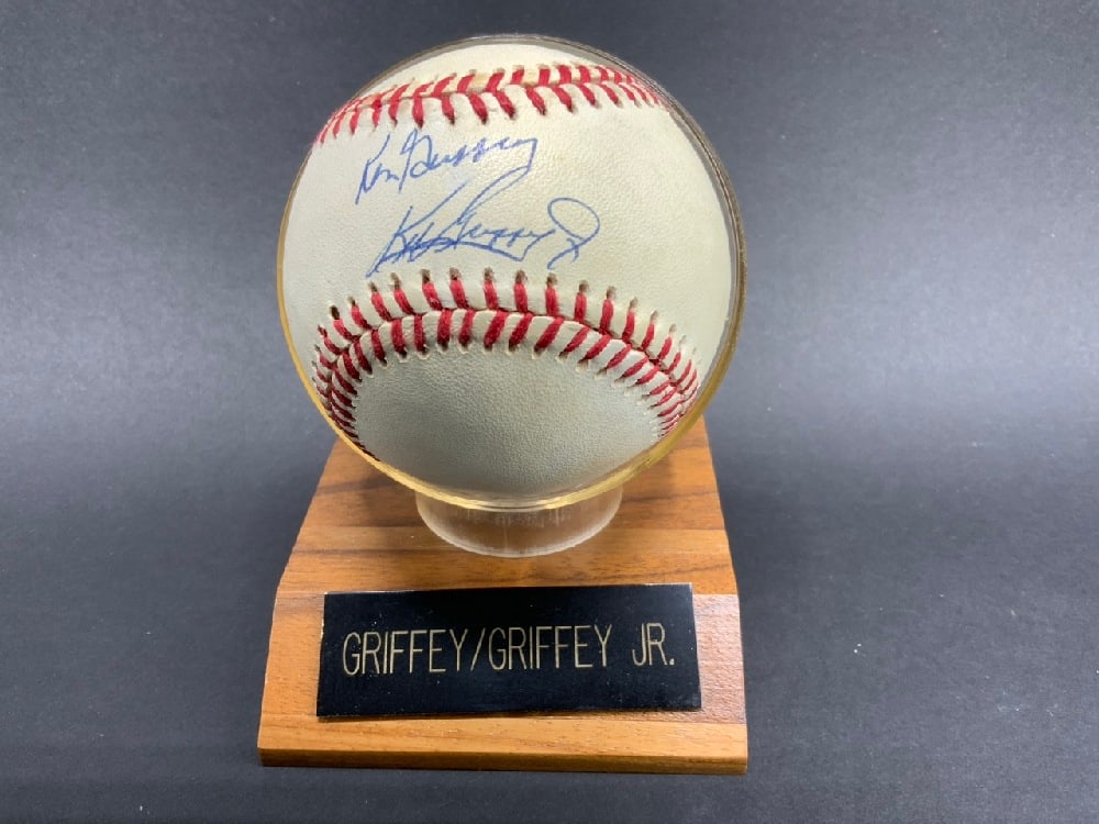 Authentic Griffey/Griffey JR. Autographed Baseball W/ Certificate Of Authenticity - The Score Board, (1 of 4)