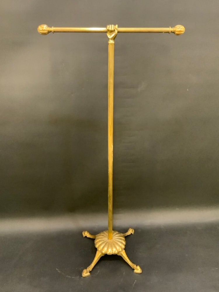 Ornate Vintage Store Display Brass Coat Rack w/ Figural Hand (1 of 6)