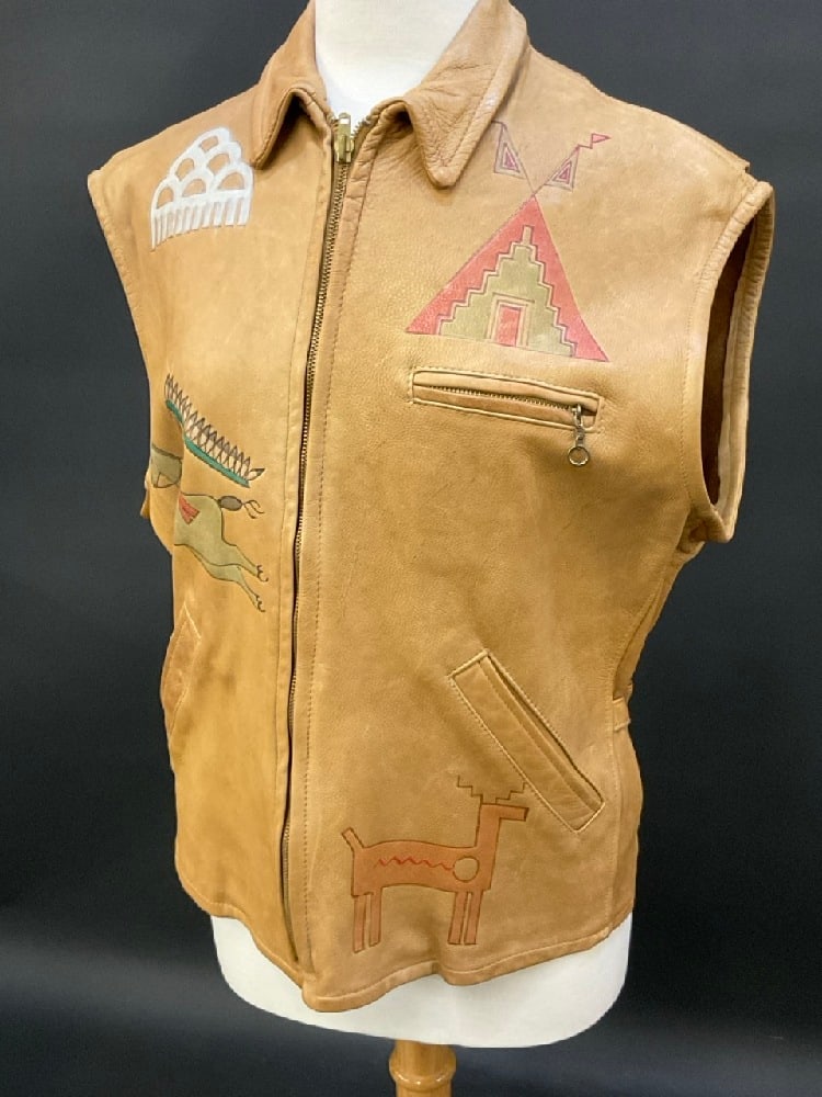 Rare Ralph Lauren Country American Indian Leather Vest (1 of 7)