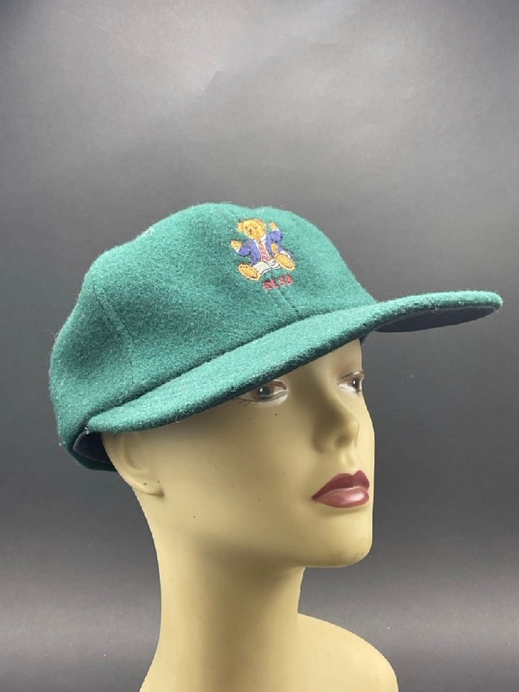 Vintage 90's Ralph Lauren Polo Bear Wool Hat in Green (1 of 6)
