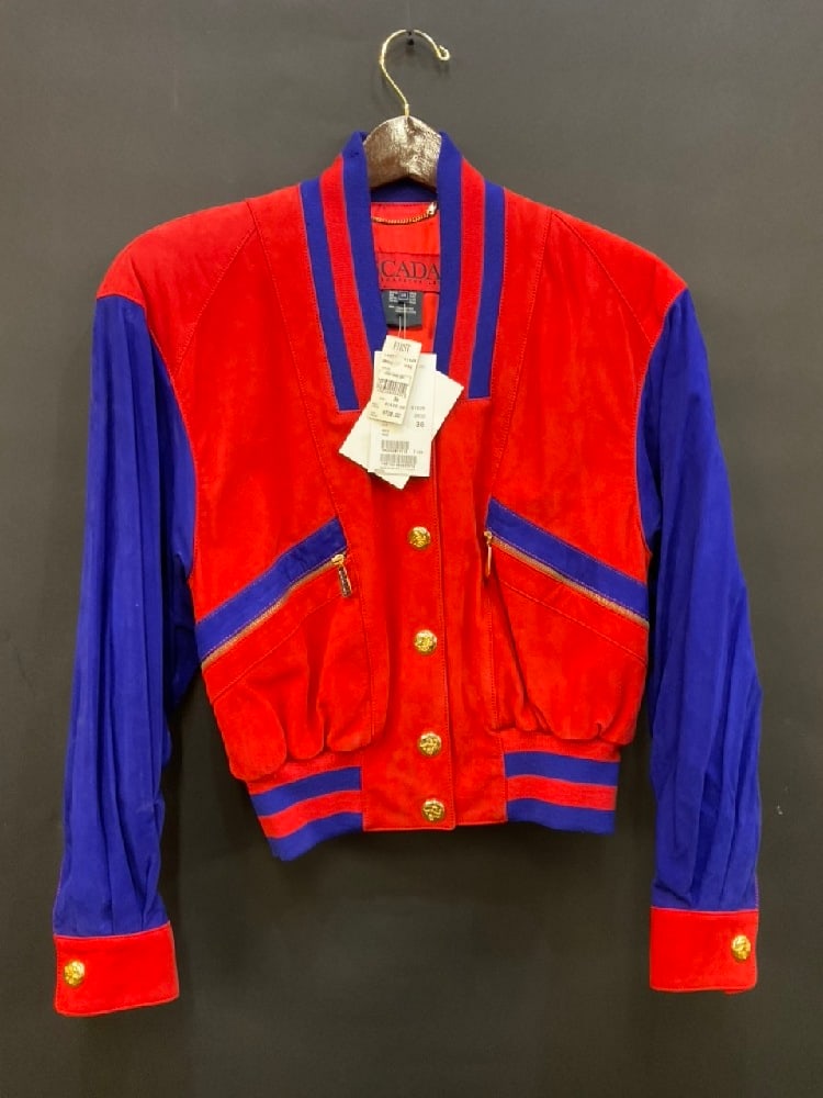 Vintage Escada By Margaretha Ley Suede Leather Bomber Jacket w/ Tags (1 of 7)