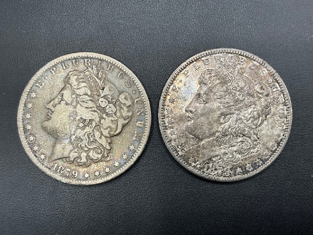 Two (2) 1879 S Morgan Silver Dollars