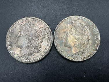 1881 S and 1888 P Morgan U.S. Silver Dollars