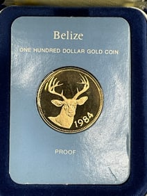 1984 Belize Franklin Mint Gold Coin $100