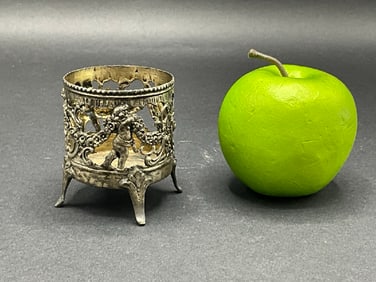 Antique 800 German Silver Openwork Jar