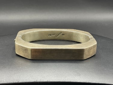 Vintage T5-79 Taxco Sterling Silver Hinged Bangle Bracelet