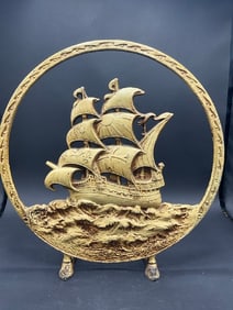 Cast Iron Ship Galleon Speaker Face or Door Stopper