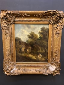 Oil on Board European School Landscape Painting