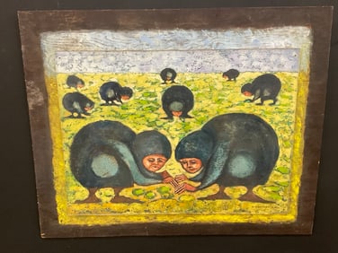 Illegibly Signed South American Oil Painting "Seed Planters"