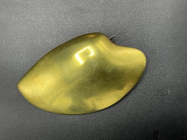 Ted Muehling Hand Signed Gold Vermeil Modernist Shell Brooch