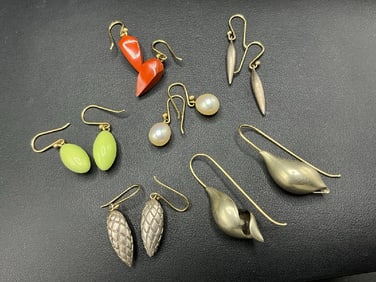 Six (6) Pairs Ted Muehling Artisan Earrings