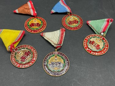 Five (5) Hungarian Cold War Medals