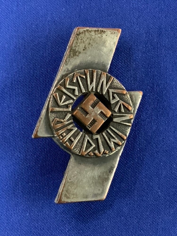 WWII German HS/DJ Proficiency Badge: WWII German HS/DJ Proficiency BadgeDimensions: 1 3/4” x 1 1/4”