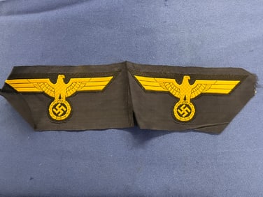Two (2) WWII German Uncut Kriegsmarine Breast Eagles Patches