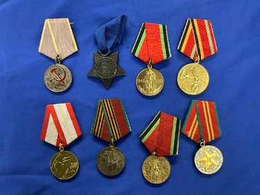 Lot of (8) Vintage Russian Military Medals