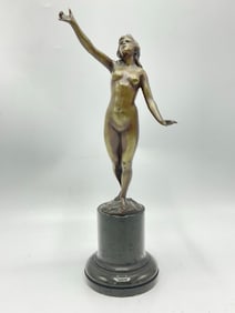 Victor Heinrich Seifert (1870-1953) Bronze Art Nouveau Nude Sculpture