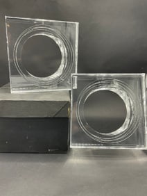 Vintage Lucite Square Serviette Rings Boxed