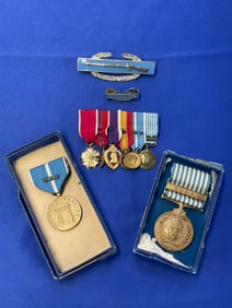 An Original Bar of Medals and Boxed Medals from U.S. Brig. General in Korean War