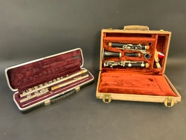 Vintage Bundy Flute And Buffet Crampon Clarinet