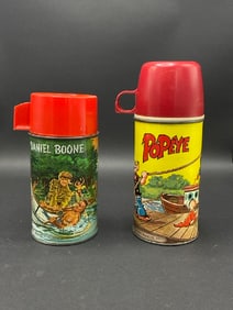 Vintage Popeye and Daniel Boone Thermos