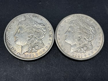 (2) 1921 Morgan U.S. Silver Dollars