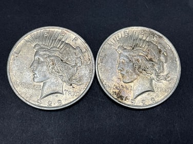 (2) 1923 Silver U.S. Peace Dollars