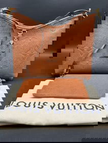 Louis Vuitton Brown Leather CarryAll PM Handbag