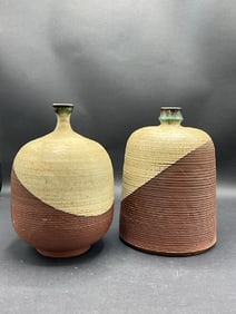Two (2) MCM Art Pottery Vases by Skala