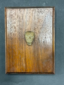 Ancient Stone Head Fragment Framed