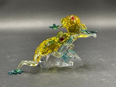 Swarovski Crystal Frogs Leaping