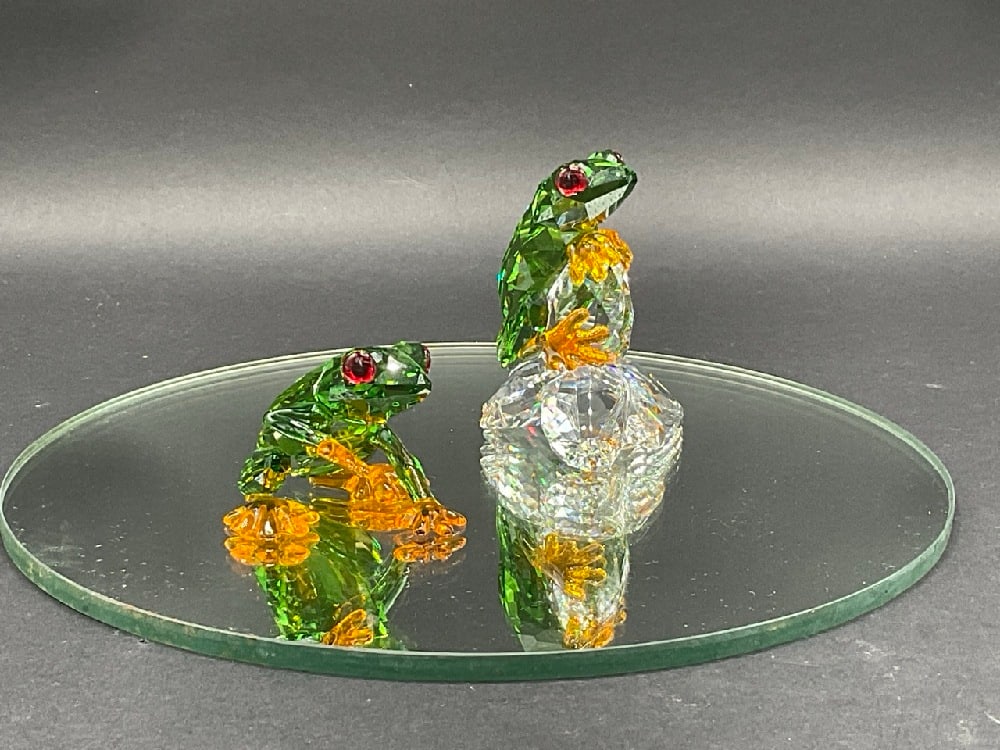 Two (2) Swarovski Crystal Frogs (1 of 5)