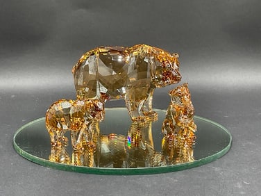 Swarovski Crystal Brown Bear and Family
