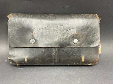 Dated 1913 Antique Leather Fly Fishing Envelope/ Wallet
