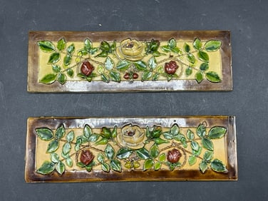 Two (2) Dichweiler Hamburg Majolica Tiles